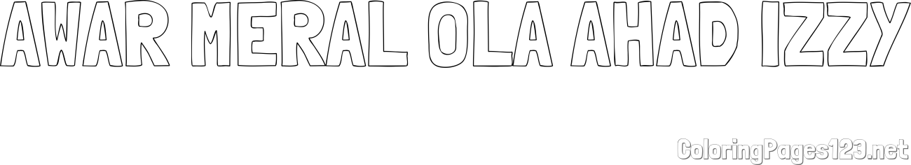 AWAR MERAL OLA AHAD IZZY Coloring Page