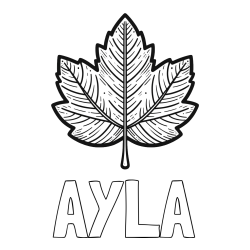 Online Created Coloring Page - AYLA Coloring Page and Autumn Leaf Coloring Page