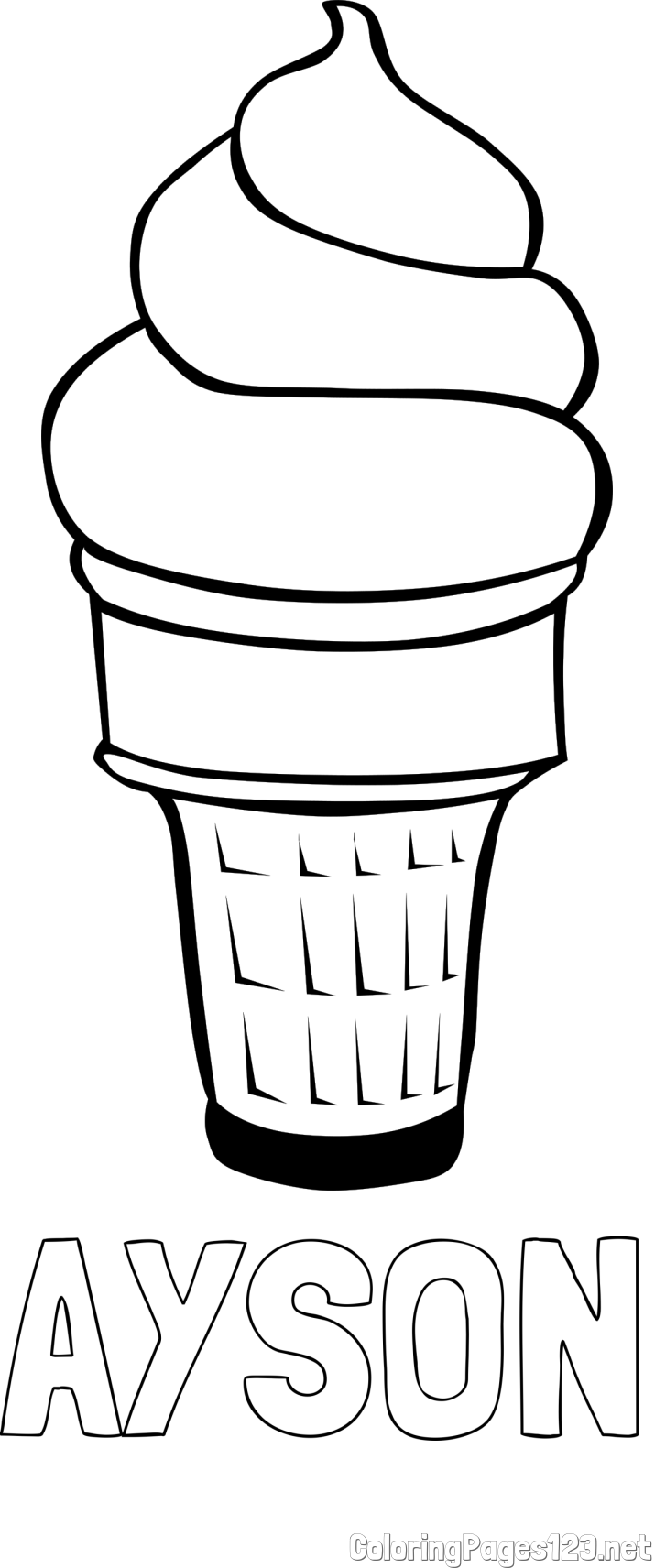 AYSON Coloring Page and Ice Cream Coloring Page