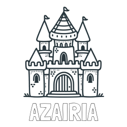 AZAIRIA Coloring Page and Beautiful Castle Coloring Page for Kids