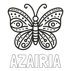 AZAIRIA Coloring Page and Butterfly Coloring Page (Simple)