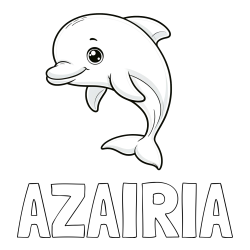 AZAIRIA Coloring Page and Children's Coloring Book of a Cute Dolphin