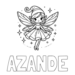 Online Created Coloring Page - AZANDE Coloring Page and Children's Coloring Page of a Wonderful Fairy
