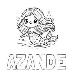 Online Created Coloring Page - AZANDE Coloring Page and Coloring Page of a Cute Mermaid