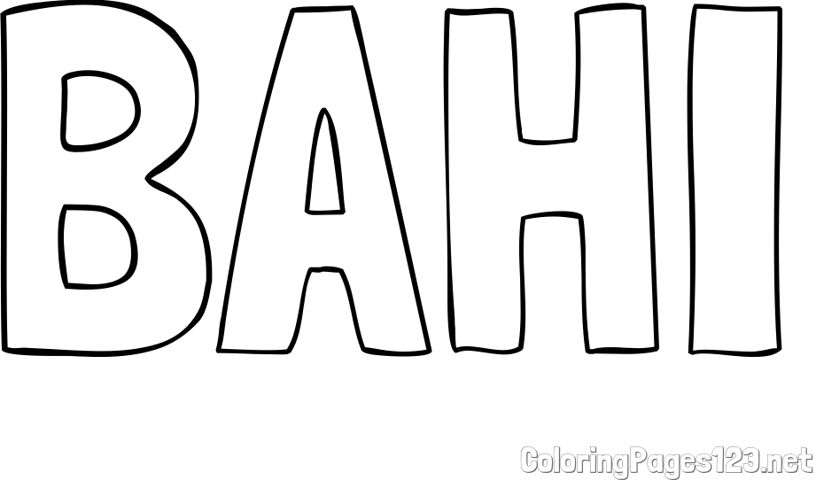 BAHI Coloring Page