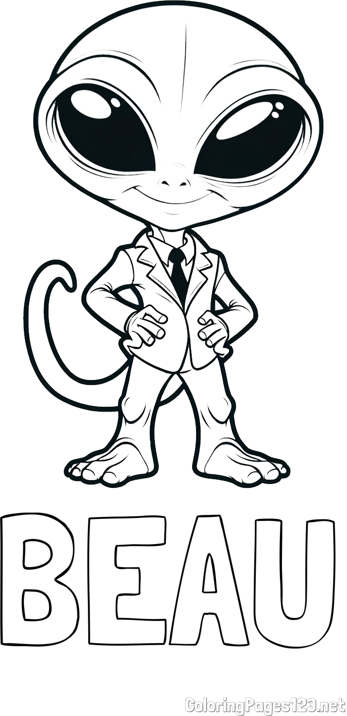 BEAU Coloring Page and Alien Coloring Page