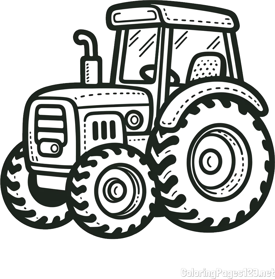 Beautiful Tractor Coloring Page
