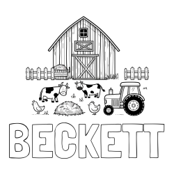 Online Created Coloring Page - BECKETT Coloring Page and Kids Farm Coloring Page