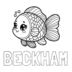 Online Created Coloring Page - BECKHAM Coloring Page and Coloring Page of a Cute Fish