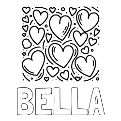 BELLA Coloring Page alongside Free Printable Coloring Page of Hearts