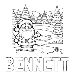 Online Created Coloring Page - BENNETT Coloring Page and Coloring Page of a Cheerful Santa Claus