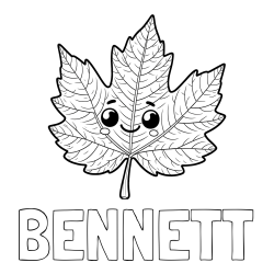 Online Created Coloring Page - BENNETT Coloring Page and Smiling Leaf Coloring Page for Kids