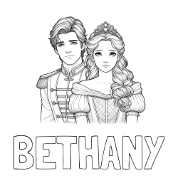 Online Created Coloring Page - BETHANY Coloring Page and Coloring Page of a Prince and Princess