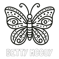 Online Created Coloring Page - BETTY MCCOY Coloring Page and Butterfly Coloring Page (Simple)