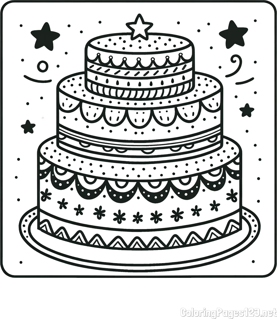 Big Cake Coloring Page