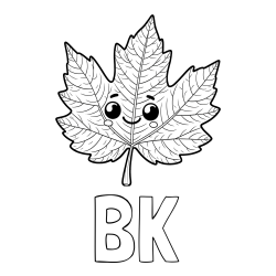 Online Created Coloring Page - BK Coloring Page and Smiling Leaf Coloring Page for Kids