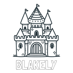 Online Created Coloring Page - BLAKELY Coloring Page and Beautiful Castle Coloring Page for Kids
