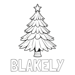Online Created Coloring Page - BLAKELY Coloring Page and Christmas Tree with Star Coloring Page