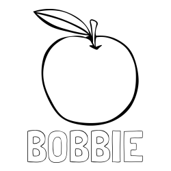 Online Created Coloring Page - BOBBIE Coloring Page and Simple Apple Coloring Page