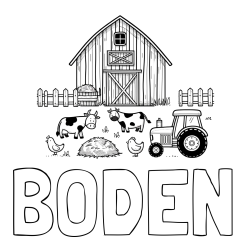 Online Created Coloring Page - BODEN Coloring Page and Kids Farm Coloring Page