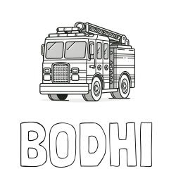 BODHI Coloring Page and Coloring Page of a Big Fire Truck