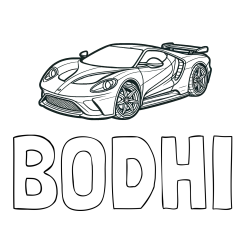 Online Created Coloring Page - BODHI Coloring Page and Coloring Page of a Fast Sport's Car