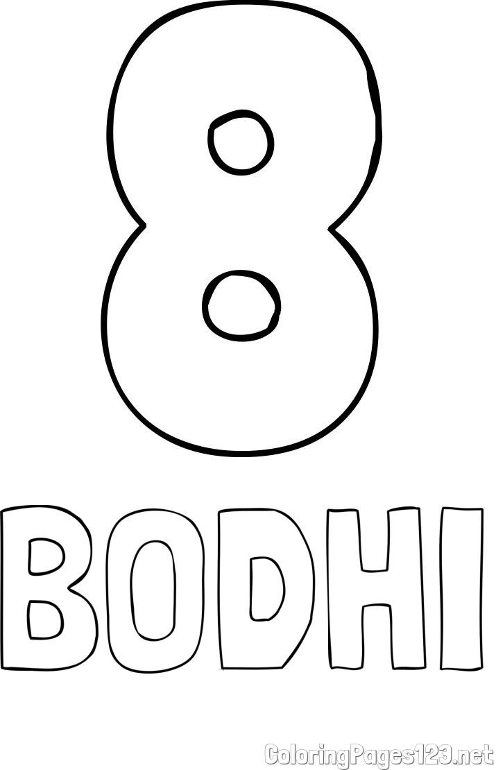 BODHI Coloring Page and Coloring Page of Number Eight (8)