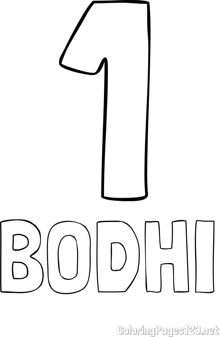 BODHI Coloring Page and Coloring Page of Number One (1)