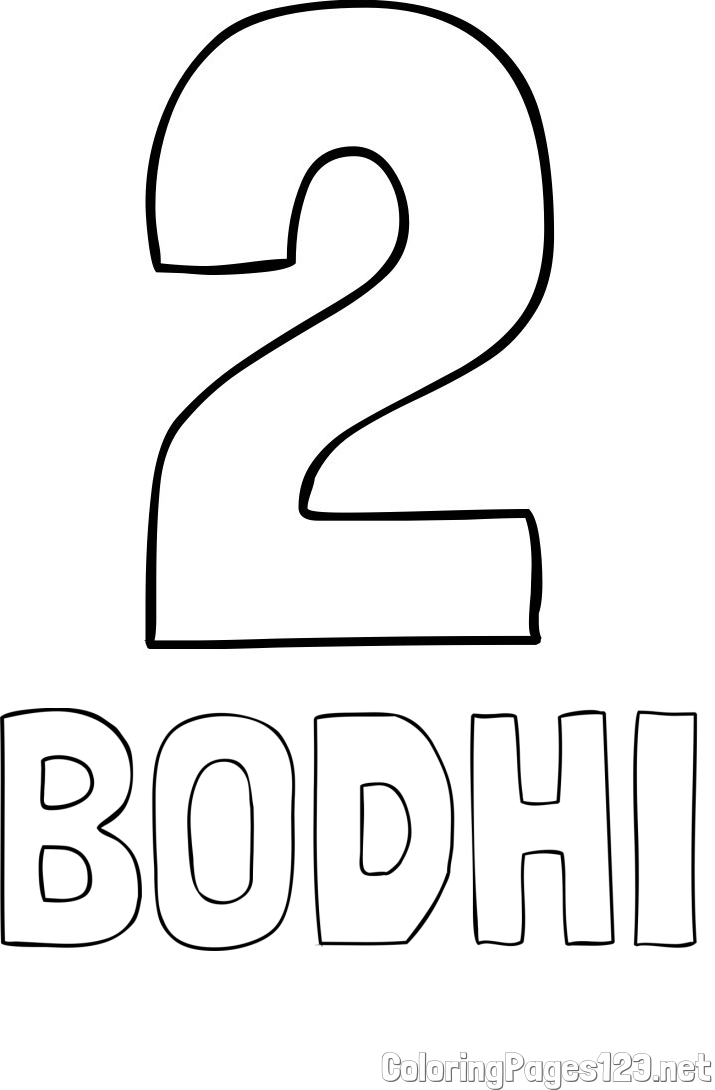 BODHI Coloring Page and Coloring Page of Number Two (2)
