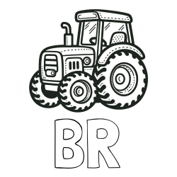 Online Created Coloring Page - BR Coloring Page and Beautiful Tractor Coloring Page