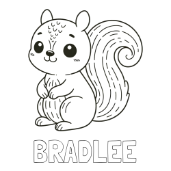 Online Created Coloring Page - BRADLEE Coloring Page and Easy Coloring Page of a Cute Squirrel