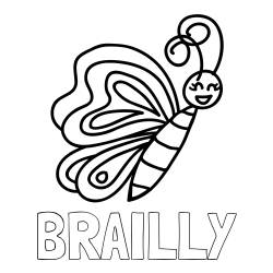 Online Created Coloring Page - BRAILLY Coloring Page and Simple Butterfly Coloring Page