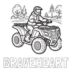 Online Created Coloring Page - BRAVEHEART Coloring Page and Motorist on ATV Coloring Page