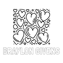 Online Created Coloring Page - BRAYLON GIVENS Coloring Page and Free Printable Coloring Page of Hearts