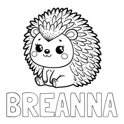 Online Created Coloring Page - BREANNA Coloring Page and Cute Hedgehog Coloring Page