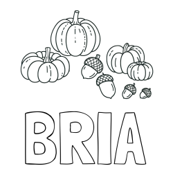 Online Created Coloring Page - BRIA Coloring Page and Autumn Harvest Coloring Page - Acorns and Pumpkins