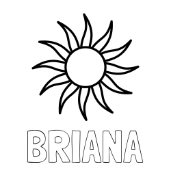 Online Created Coloring Page - BRIANA Coloring Page and Simple Sun Coloring Page for Kids
