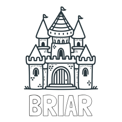 Online Created Coloring Page - BRIAR Coloring Page and Beautiful Castle Coloring Page for Kids