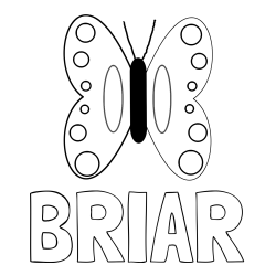 Online Created Coloring Page - BRIAR Coloring Page and Easy Butterfly Coloring Page
