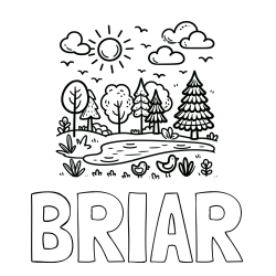 Online Created Coloring Page - BRIAR Coloring Page and Summer Coloring Page - Pond, Ducks and Forest