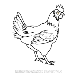 Online Created Coloring Page - BRIAR MADELEINE MACDONALD Coloring Page and Coloring Page of a Hen
