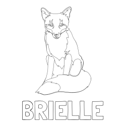 Online Created Coloring Page - BRIELLE Coloring Page and Realistically Depicted Fox Coloring Page