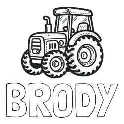Online Created Coloring Page - BRODY Coloring Page and Beautiful Tractor Coloring Page
