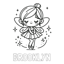 Online Created Coloring Page - BROOKLYN Coloring Page and Children's Coloring Page of a Magical Fairy