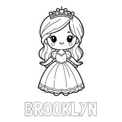 Online Created Coloring Page - BROOKLYN Coloring Page and Coloring Page of a Cute Princess