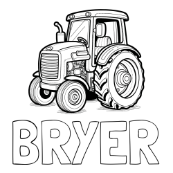 Online Created Coloring Page - BRYER Coloring Page and Tractor Coloring Page - Realistic and Beautiful