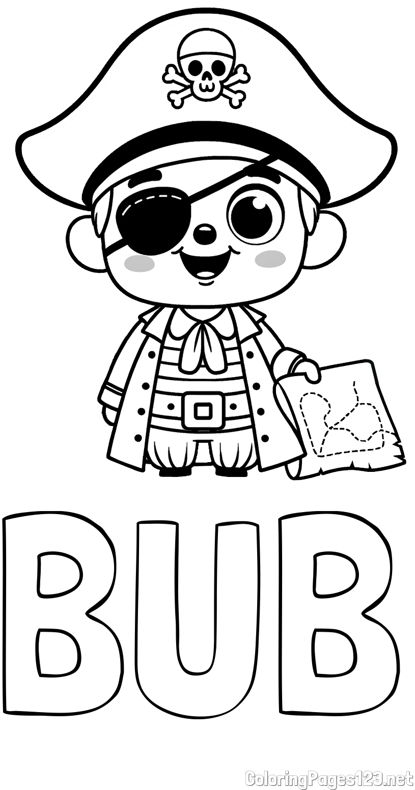 BUB Coloring Page and Cute Pirate Coloring Page