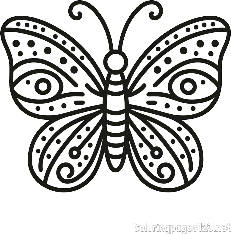 Butterfly Coloring Page (Simple)