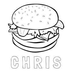 Online Created Coloring Page - C H R I S Coloring Page and Big Mac Coloring Page for Kids
