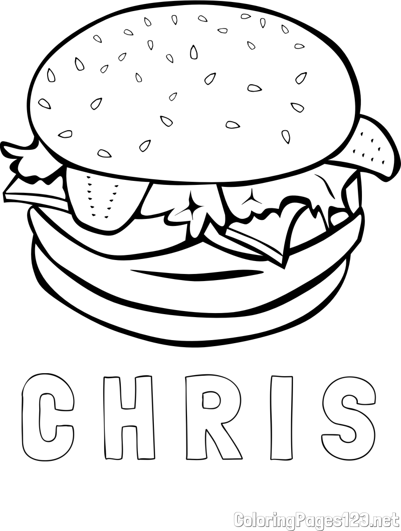 C H R I S Coloring Page and Big Mac Coloring Page for Kids